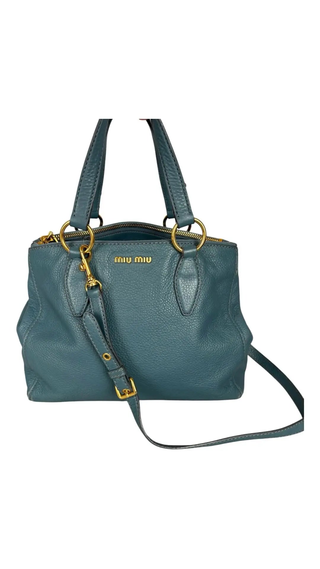 Sac Miu Miu Vitello bleu revestia