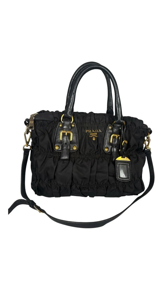 Sac Prada Tessuto Gauffre noir revestia